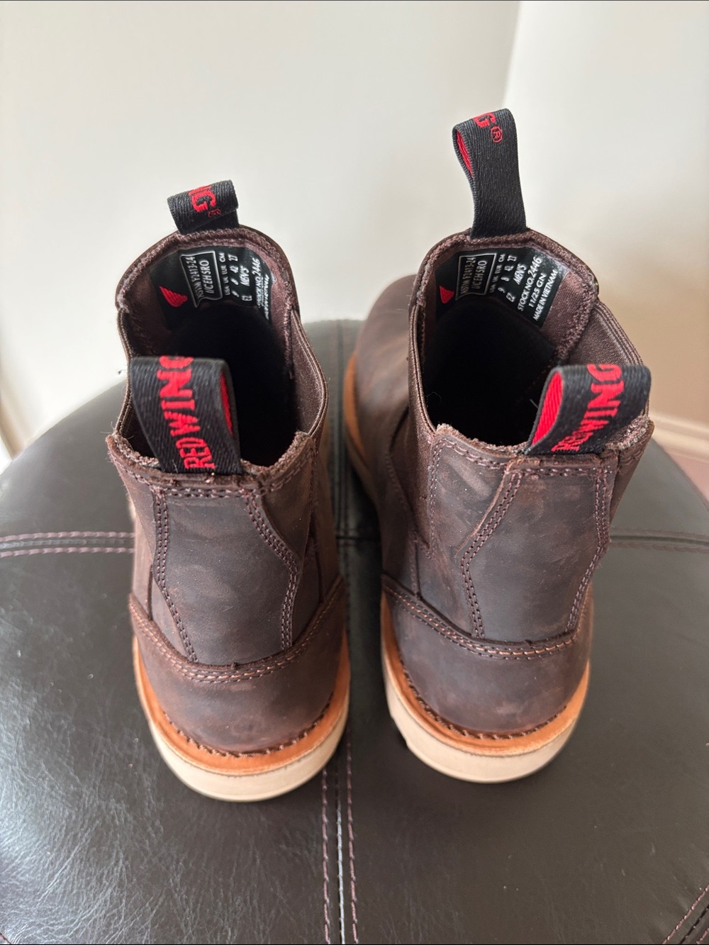 Red Wing Shoes 2446 Brown Leather Chukka Boots with Red Pull Tabs 9 E2 - Picture 3 of 7
